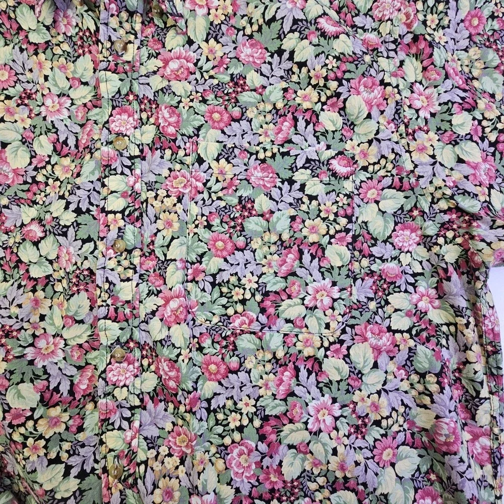 Tango by Max Raab Mens Large Floral Button Down Shirt Vintage Cotton Made in USA - Picture 6 of 11